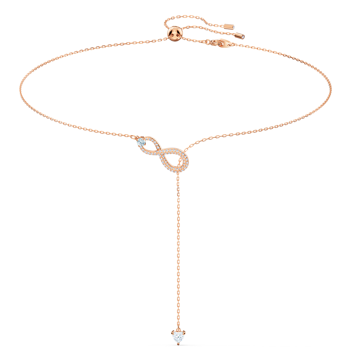 Swarovski Necklace Infinity Necklace Y Infinity Crystal Rose Gold